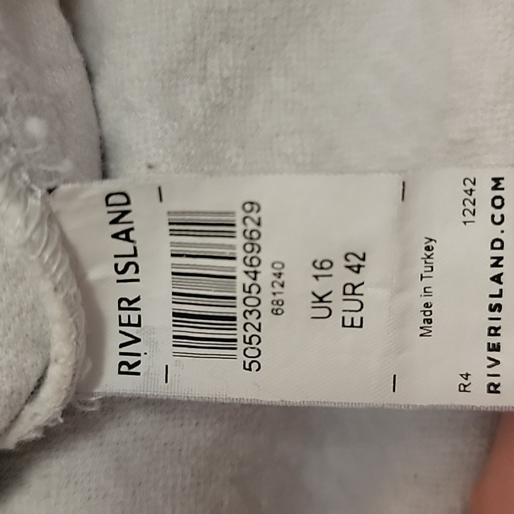 River Island Textured Zip Up Jacket With Pockets Size 1X Cream - Picture 6 of 6